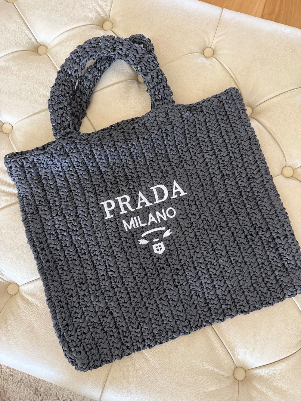 Raffia Tote Bag black